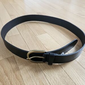 Banana Republic Black Belt with Gold Buckle